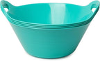 Tiawudi 4 Pack Snack Bowls (4.9L Large), Plastic Serving Bowls for Party, Large Bowls with Handles for Kitchen, Fruit, Cereal, Candy, Salad and Chip, Microwave Safe