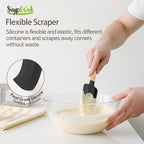 Silicone Spatula Set, Food Grade Rubber Spatula-4 Piece Nonstick Rubber Spatulas, Spoonula, Jar Scraper for Cooking, Baking, Mixing, Frosting - Heat Resistant Up to 600°F (5 Pcs Spatula Black)