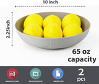 Wrova 2 Pack Salad Bowls,10inch 65oz Large Salad Bowl Set,Plastic Bowl for Kitchen,wheat straw bowls Set for Soup,Cereal,Ramen,Fruit,Salad,Dishwasher & Microwave Safe,Easy Clean.Gray