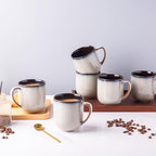 LERATIO 12OZ Ceramic Coffee Mugs Set of 6, Large Porcelain Coffee Cups With Large Handle For Latte,Cappuccino,Milk,Cocoa,|Dishwasher&Microwave Safe Mug Sets,Ideal for Man,Woman,Dad, Mom
