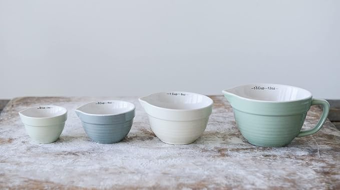 Creative Co-Op Batter Bowl Shaped (Set of 4 Sizes) Measuring Cups, Multicolor, 6.5 x 5