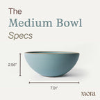 MORA Medium Bowls Set of 4, 28oz Ceramic Pottery Everyday Bowls - Microwave, Oven and Dishwasher Safe - Iris