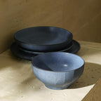 Stone Lain Rio 4-Piece Bowl Set Stoneware, Blue