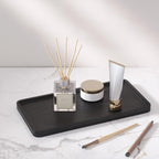 VERTORGAN Bamboo Serving Tray,11.8x5.9 Inch Decorative Trays Platter for Coffee Table,Living Room,Bar,Party,Mini Charcuterie Boards Cheese Board,Home Decor（Black）