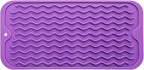 MicoYang Silicone Dish Drying Mat for Multiple Usage,Easy clean,Eco-friendly,Heat-resistant Silicone Mat for Kitchen Counter or Sink,Refrigerator or Drawer Liner Purple S 12 inches x 6 inches