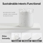 Razborci 3PCS Bathroom Sink Vanity Trays, Quick Stone Drying Mat Dish Soap Dispenser Sponge Holder for Kitchen Counter, Diatomaceous Earth Water Absorbing Caddy Organizer, White