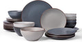 Famiware Venus Plates and Bowls Sets, 24 Pieces Stoneware Speckled Dishes Dinnerware Set for 8, Assorted Colors - Microwave & Dishwasher Safe, Modern Minimalist, for Everyday Meals & Formal Dining