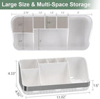 GFWARE Toothbrush Holders for Bathrooms Countertop Organizer - Kids Electric Toothbrush and Toothpaste Holder Detachable 7 Slots Tooth Brush Organization Bathroom Accessories Storage Vanity, Silver