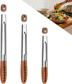 3 Pack Wooden Tongs for Cooking (9", 12", 16") – Locking Wooden Tongs with Non-Slip Handles & Hanging Hole, Wood Tip Serving Tongs for BBQ, Salad & Grilling (9+12+16 Inch)