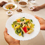 Borosil Gourmet Dinnerware Set For 6, 35 Pieces, White Dinner Plates and Bowls Sets, Chip Resistant Tempered Opal Glass, Stain Resistant, Dishwasher & Microwave Safe Dinner Set For Gifting, Serves 6