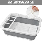 Tiawudi Collapsible Dish Drying Rack, Pop Up Dinnerware Drainer, Portable Plate Organizer for Kitchen RV Campers Travel Trailer, Space Saving Kitchen Storage Tray