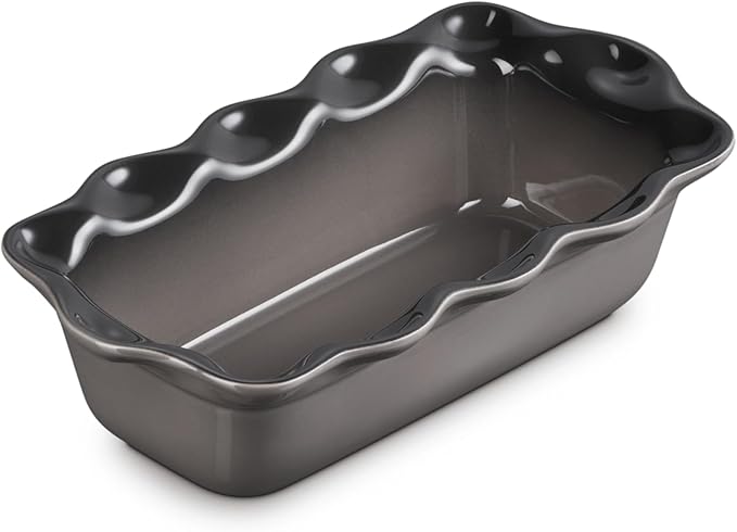 Le Creuset Stoneware Heritage Fluted Loaf Pan, 9", Oyster