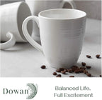 DOWAN Coffee Mugs, 17 Oz Coffee Mug Set of 6, Corrugated Tea Mugs (White)