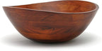 Lipper International 294 Cherry Finished Wavy Rim Serving Bowl for Fruits or Salads, Matte, Large, 13" x 12.5" x 5", Single Bowl
