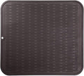 MicoYang Silicone Dish Drying Mat for Multiple Usage,Easy clean,Eco-friendly,Heat-resistant Silicone Mat for Kitchen Counter or Sink,Refrigerator or Drawer Liner Coffee XL 18 inches x 16 inches