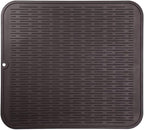 MicoYang Silicone Dish Drying Mat for Multiple Usage,Easy clean,Eco-friendly,Heat-resistant Silicone Mat for Kitchen Counter or Sink,Refrigerator or Drawer Liner Coffee XL 18 inches x 16 inches
