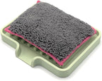 Happitasa Silicone Soap Dish Tray and Sponge Holder with Drain Chute, Pack of 2 | Bathroom and Kitchen Sink Organizer Caddy (Pistachio, 5.2"x4", 7.2 Ounces)