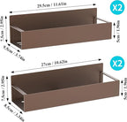 4 Pack Magnetic Spice Storage Rack Organizer for Refrigerator and Oven, Bronze Fridge Organizers and Storage