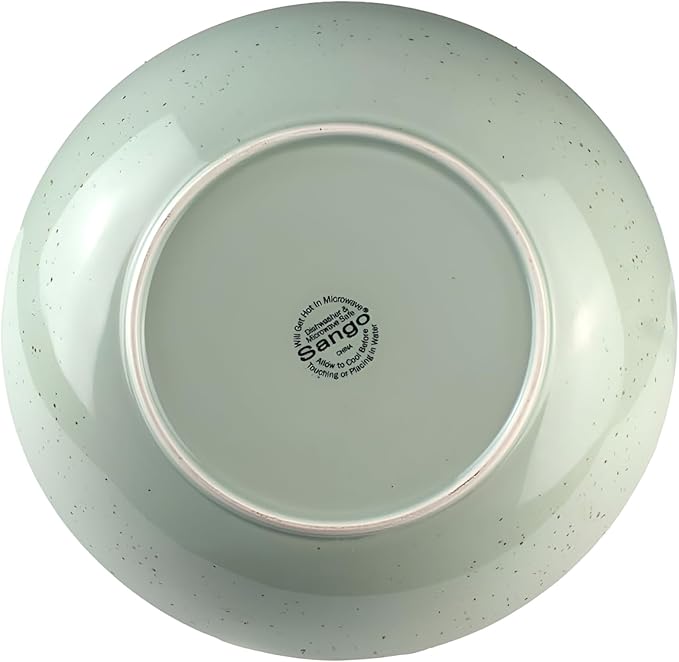 Sango Siterra Artist's Blend Stoneware Pasta Bowls (Set of 4) Multi Assorted Colors– Featuring Soft Gray, Blue, Green, and Ivory, for Everyday Dining & Entertainment, Microwave & Dishwasher Safe
