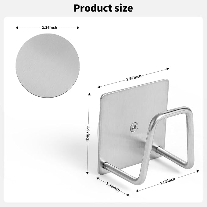 Magnetic Sponge Holder for Kitchen Sink,1 Pcs Strong Magnetic Stainless Steel Rack Stand, Kitchen Accessories, Dish Sponge Organizer, Scrubber Caddy, with Extra Magnets and Metal Plates