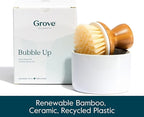 Grove Co. Bubble-Up Dish Brush, 2-Pack, Ergonomically Designed Dish Scrubber, Replacement Dish Scrub Brush, Removes Tough Messes, Gentle on Dishes, Sustainable Solution to The World's Waste Problem