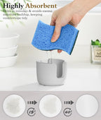 Luxspire Diatomite Sponge Holder for Kitchen Sink, Fast Drying Stone Sponge Holder, Water Absorbing Stone Dish Sponge Caddy for Kitchen Sink Counter, Light Gray, Small