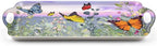 Serving Tray Decorative Tray with Handles Multi-Purpose Rectangular Serving Trays for Restaurant, Parties, Coffee Table, Kitchen - Butterfly Flying Flower