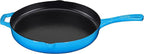Bruntmor 12'' Blue Pre-seasoned Cast Iron Frying Pan, 12 Inch Oven Safe Skillet, Grill Pan Set, Nonstick Cookware And Bakeware For Casserole Dish