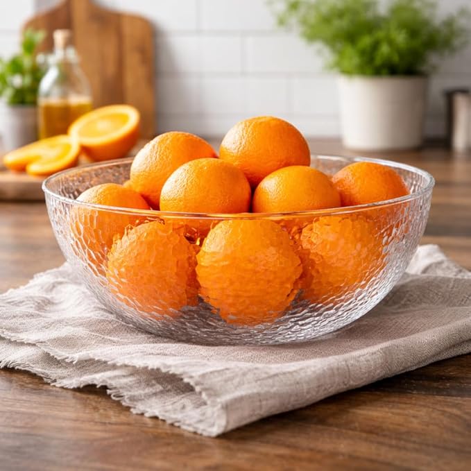 Lillian Collection Hammered Plastic Serving Bowl - 15", Clear, 1 Pc