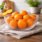 Lillian Collection Stunning Clear Plastic Round Hammered Bowl - 12" (4 Pc.) - Unique Textured Design - Perfect for Parties & Displays