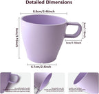 10 oz Coffee Cups Eco-Friendly, Shatter-Resistant Mug with Hanging Ears | Thickened Porcelain-Like Material | Suitable for Both Commercial and Home use(6-pack) (Purple)
