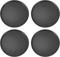 QWORK 16-Inch Round Non-Slip Serving Trays – 4 Pack Rubber Surface Plastic Tray Set for Restaurant, Café & Bar