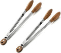 2 Pcs Walnut wood tongs Kitchen Tongs for Cooking 12-Inch Kitchen Tongs Grilling for Serving Food, BBQ, Cooking, and
