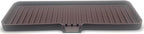 Happitasa Silicone Soap Dish Tray and Sponge Holder with Drain Chute | Bathroom and Kitchen Sink Organizer Caddy (Dark Chocolate, 12"x4", 7.4 Ounces)