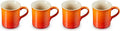 Le Creuset Stoneware Set of 4 Mugs, 14 oz. each, Flame