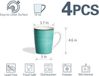 ONEMORE 16 oz Coffee Mugs Set of 4 Large Ceramic Coffee Cups Colorful Mugs Set with Handles for Latte, Hot Cocoa, Tea - Housewarming Gift - Assorted Colors