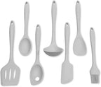Chef Craft - Premium Silicone Kitchen Tools and Utensils Set, Non-Scratch, Withstands Temperatures up to 450°F, BPA-Free, 7 Piece Cooking Utensils Set, Gray