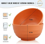 Wrova Wheat Straw Bowls Set 60 OZ Unbreakable Large Cereal Bowls Set of 6 Microwave and Dishwasher Safe Bowls Big Bowls for Eating BPA Free Soup Bowl for Serving Oatmeal and Salad Orange