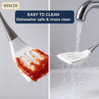 Premium White Silicone Cooking Utensils Set-Non-Toxic, Heat Resistant, BPA Free Kitchen Utensils Set with Spatula, Spoon, Whisk & Tongs-Non-Stick& Dishwasher Safe for Nonstick Cookware