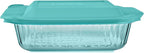 Pyrex Colors Tinted (8"x8") Tinted Glass Baking Dish with BPA-Free Lid, Oblong Bakeware Glass Pan For Casserole & Lasagna, Dishwasher, Freezer, Microwave and Pre-Heated Oven Safe, Aqua