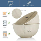 Wrova Wheat Straw Bowl Sets of 8,Unbreakable Cereal Bowl 26 OZ,Microwave and Dishwasher Safe Bowls,Kids Bowl suitable for Cereal,Salad,Snack and Soup. Winter-Snow Series