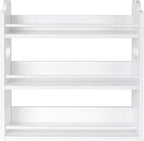 3 Tier Bamboo Spice Rack, Spice Rack Organizer, Seasoning Jars Rack Shelf Spice Organizer for Kitchen Counter or Wall Mounting, Spice Storage Holder with handles, Jars Not Included, White