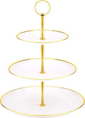 PinCute Cupcake Stand Holder - 3 Tier Cup Cake Dessert Tower, Plastic Tiered Serving Tray&Metal Rod for Birthday Party, Baby Shower and More
