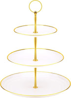 PinCute Cupcake Stand Holder - 3 Tier Cup Cake Dessert Tower, Plastic Tiered Serving Tray&Metal Rod for Birthday Party, Baby Shower and More