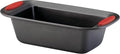 Rachael Ray 47962 Yum-o! Bakeware Oven Lovin' Nonstick Loaf Pan, 9-Inch by 5-Inch Steel Pan, Gray with Red Handles