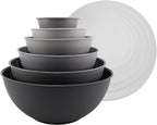 COOK WITH COLOR Mixing Bowls with Lids - 12 Piece Plastic Nesting Bowls Set includes 6 Prep Bowls and 6 Lids, Microwave Safe Mixing Bowl Set, Multicolor