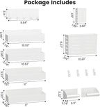 Magnetic Spice Rack for Refrigerator,8 Pack Magnetic Shelf,Fridge Magnet Organizer with Paper Towel Holder,Utensils Racks,Hook Rack,Deepened Basket,Fridge Organizers and Storage White(8 Pack)