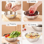 Stainless Steel Salad Bowls Set - Mixing Bowls with Measurement Markings, Snacks Bowls - Small, 1.27 Quart - Serving & Storage Bowls for Mixing, Cooking, Baking, Prepping