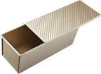 Monfish Large Loaf Pan w Lid Pullman Bread Pan 2.2lb dough Aluminized Steel Commercial Grade Non Stick Loaf Baking Pan