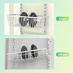 Over The Door Pantry Organizer, Pantry Organization and Storage, 8-Tier Deep Baskets Hanging Heavy-Duty Metal, Wall Spice Rack Seasoning Shelves for Home & Kitchen, Laundry Room Bathroom, White